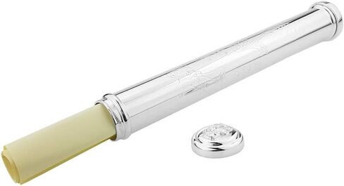 RUMUISE Birth Certificate Holder for Baby Keepsake Gift, Silver Plated Certificate Case, Metal Scroll Storage Tube for Baptism Decoration in Saudi Arabia