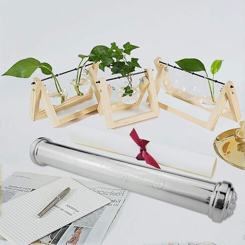 RUMUISE Birth Certificate Holder for Baby Keepsake Gift, Silver Plated Certificate Case, Metal Scroll Storage Tube for Baptism Decoration in Saudi Arabia