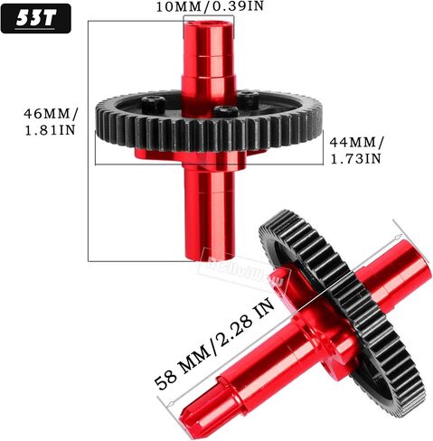 RCHuiWow RC 0.8Mod 57T Gear & Center Driveshaft ترقية الجزء لـ 1/10 Granite Senton Vorteks Big Rock 3S/Kraton Outcast 4S، معدن 57T قابض شبشب ومركز CVD in Kuwait