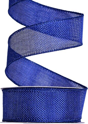 Ribest Burlap Baby Blue Wired Ribbon, 1 1/2 inch 10 Yard, Jute Ribbon for Decoration Bows Craft Gift Wrapping Wreath Sewing in Saudi Arabia