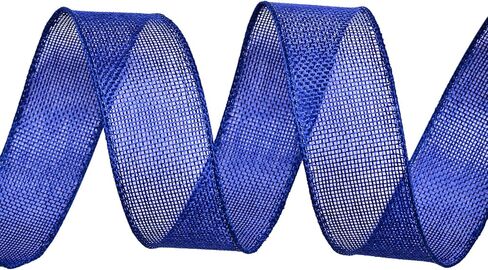 Ribest Burlap Baby Blue Wired Ribbon, 1 1/2 inch 10 Yard, Jute Ribbon for Decoration Bows Craft Gift Wrapping Wreath Sewing in Saudi Arabia