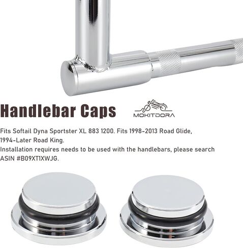 MoKitDora Harley Handlebar Base End Cap Bars Lid Cover, Chrome in Saudi Arabia