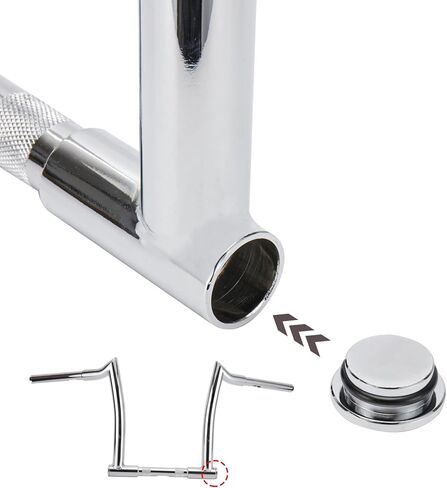 MoKitDora Harley Handlebar Base End Cap Bars Lid Cover, Chrome in Saudi Arabia