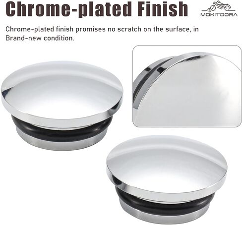 MoKitDora Harley Handlebar Base End Cap Bars Lid Cover, Chrome in Saudi Arabia
