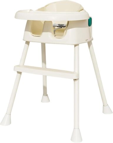 كرسي مرتفع للأطفال، كرسي مرتفع محمول 3 في 1 للرضع والأطفال الصغار مزود بصينية ومسند للقدمين، كرسي مرتفع للأطفال، كرسي تغذية للأطفال مزود بحزام 3 نقاط، بيج in Kuwait