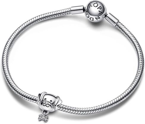Pandora Pet Dog & Bone Charm - Compatible Moments Bracelets - Jewelry for Women - Gift for Women in Your Life - Made with Sterling Silver & Cubic Zirconia, No Gift Box in Saudi Arabia