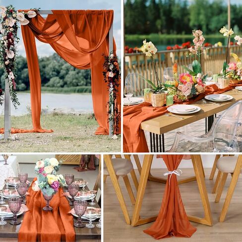 10 Pack 10ft Baby Pink Chiffon Table Runners,Wedding Table Runner,Sheer Romantic Tulle Table Runner for Christmas Wedding Bridal Tea Party Baby Shower Birthday Party Table Decorations(120 x 12 in) in Saudi Arabia
