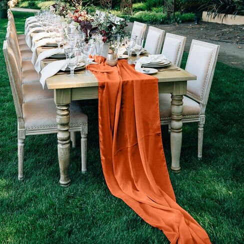 10 Pack 10ft Baby Pink Chiffon Table Runners,Wedding Table Runner,Sheer Romantic Tulle Table Runner for Christmas Wedding Bridal Tea Party Baby Shower Birthday Party Table Decorations(120 x 12 in) in Saudi Arabia
