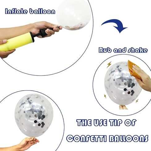 طقم بالونات على شكل قوس باللون الأزرق الداكن والفضي، 124 بالونة ذات قصاصات بيضاء باللون الفضي الداكن مع ملحقات بالونات للتخرج وحفلات استقبال المولود الجديد وحفلات أعياد الميلاد in Kuwait