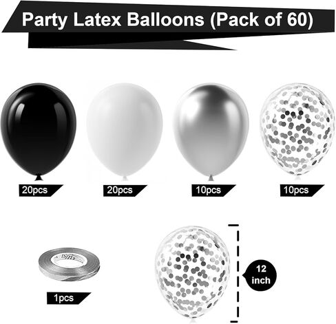 Bezente Red Black and Gold Latex Balloons,60pcs 12 inch Red Black Gold Metallic Chrome Confetti Balloons for Birthday, Wedding, Graduation, New Year, Casino Theme Party Decoration in Kuwait