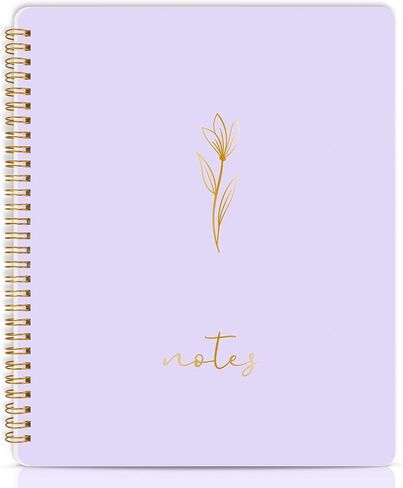 ABERLLS Spiral Notebook Journal For Women, Cute Purple 10.6" x 8.5" College Ruled Notebook with Lined Pages, Aesthetic Supplies to Stay Organized at Work/School/Home, Journals for Study/Notes in Saudi Arabia