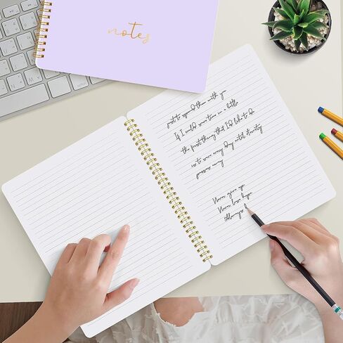 ABERLLS Spiral Notebook Journal For Women, Cute Purple 10.6" x 8.5" College Ruled Notebook with Lined Pages, Aesthetic Supplies to Stay Organized at Work/School/Home, Journals for Study/Notes in Saudi Arabia