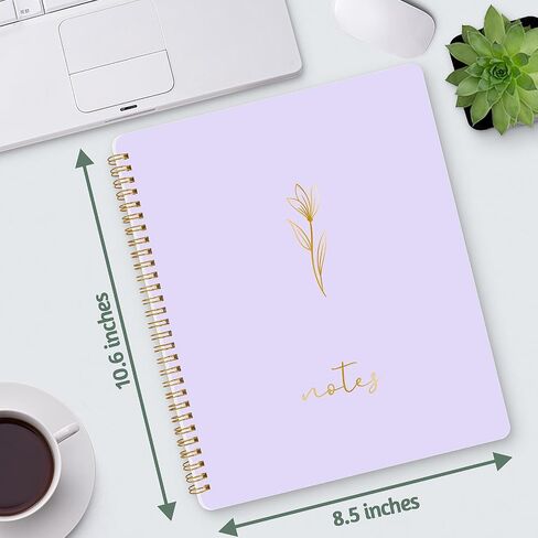 ABERLLS Spiral Notebook Journal For Women, Cute Purple 10.6" x 8.5" College Ruled Notebook with Lined Pages, Aesthetic Supplies to Stay Organized at Work/School/Home, Journals for Study/Notes in Saudi Arabia