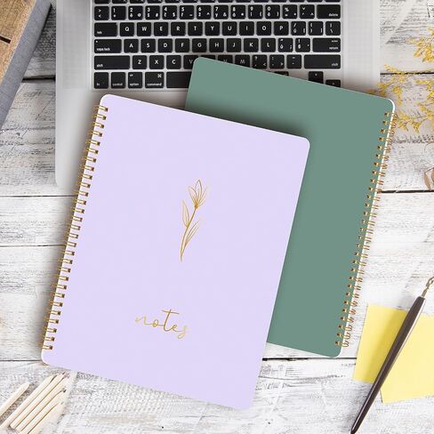 ABERLLS Spiral Notebook Journal For Women, Cute Purple 10.6" x 8.5" College Ruled Notebook with Lined Pages, Aesthetic Supplies to Stay Organized at Work/School/Home, Journals for Study/Notes in Saudi Arabia