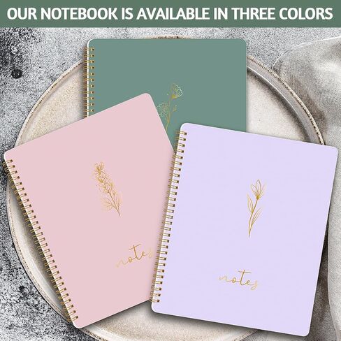 ABERLLS Spiral Notebook Journal For Women, Cute Purple 10.6" x 8.5" College Ruled Notebook with Lined Pages, Aesthetic Supplies to Stay Organized at Work/School/Home, Journals for Study/Notes in Saudi Arabia