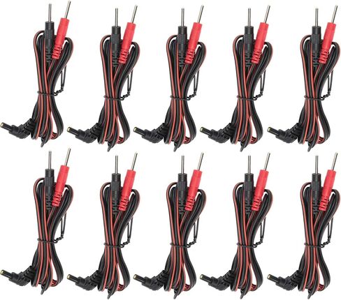 Easystim OTC Premium Pair 2 Black Wire for Tens and E MS Equipment - Standard Female Plug Electrode Cable, TENS Wire Muscle Stimulators & Accessories in Saudi Arabia