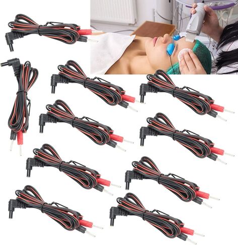 Easystim OTC Premium Pair 2 Black Wire for Tens and E MS Equipment - Standard Female Plug Electrode Cable, TENS Wire Muscle Stimulators & Accessories in Saudi Arabia