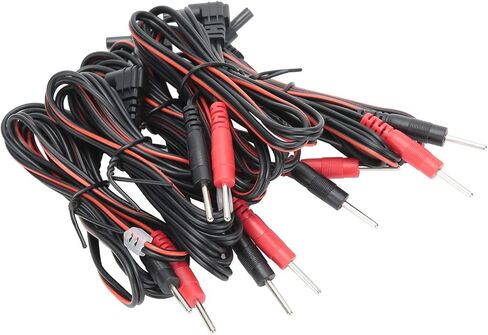Easystim OTC Premium Pair 2 Black Wire for Tens and E MS Equipment - Standard Female Plug Electrode Cable, TENS Wire Muscle Stimulators & Accessories in Saudi Arabia
