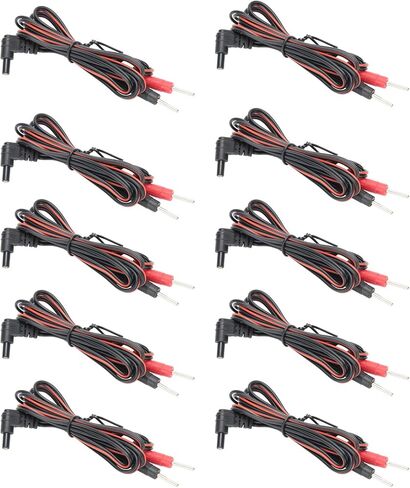 Easystim OTC Premium Pair 2 Black Wire for Tens and E MS Equipment - Standard Female Plug Electrode Cable, TENS Wire Muscle Stimulators & Accessories in Saudi Arabia