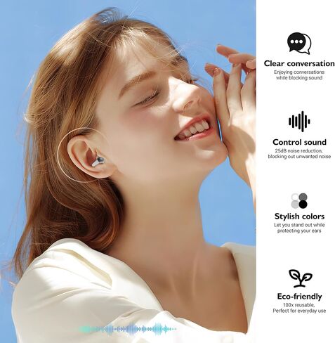 Softvox Ear Plugs for Airplane Ear Pressure Relief 2 Pairs, Prevent Ear Pain & Reduce Noise 25dB, Airplane Travel Essentials, 100x Reusable Fly Earplugs for Adult/Kids 12+, 2 Sizes Fit All Ear Canal in Saudi Arabia