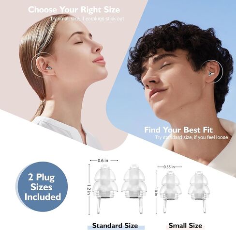 Softvox Ear Plugs for Airplane Ear Pressure Relief 2 Pairs, Prevent Ear Pain & Reduce Noise 25dB, Airplane Travel Essentials, 100x Reusable Fly Earplugs for Adult/Kids 12+, 2 Sizes Fit All Ear Canal in Saudi Arabia