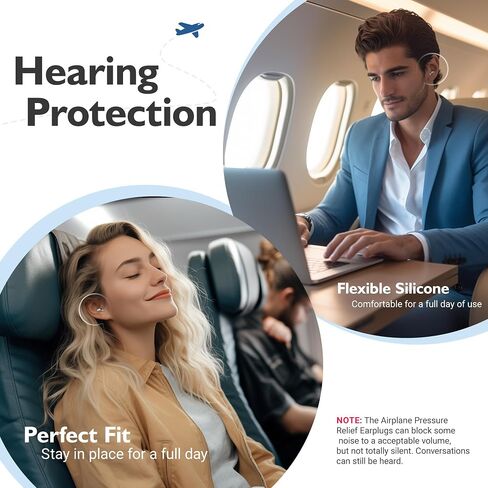 Softvox Ear Plugs for Airplane Ear Pressure Relief 2 Pairs, Prevent Ear Pain & Reduce Noise 25dB, Airplane Travel Essentials, 100x Reusable Fly Earplugs for Adult/Kids 12+, 2 Sizes Fit All Ear Canal in Saudi Arabia