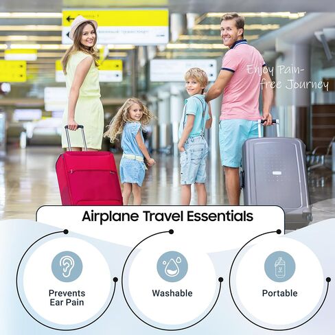 Softvox Ear Plugs for Airplane Ear Pressure Relief 2 Pairs, Prevent Ear Pain & Reduce Noise 25dB, Airplane Travel Essentials, 100x Reusable Fly Earplugs for Adult/Kids 12+, 2 Sizes Fit All Ear Canal in Saudi Arabia