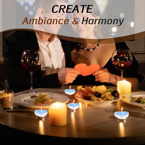 Heart Shaped Tealight Candles 50 Packs,25 * 2 Layers Romantic Love Unscented mokeless for Dinner Home Wedding (Red) in Saudi Arabia