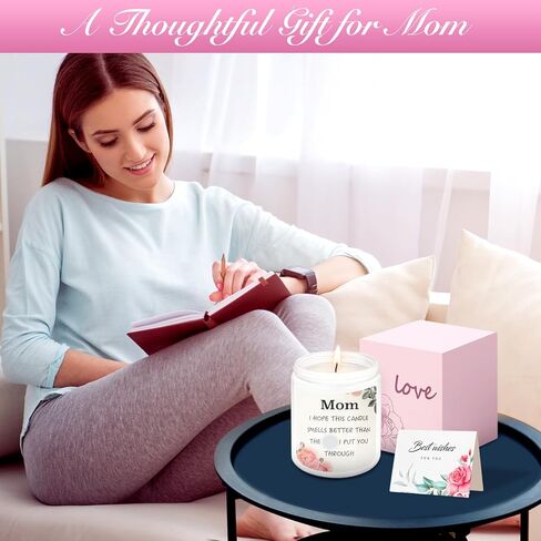 هدايا عيد الأم من إلينجان للأم من الابنة والابن، هدايا شموع مضحكة للأم من الأطفال، هدايا فريدة مع رائحة اللافندر للأم، هدايا عيد الحب لعيد الميلاد للأم (7 أونصة) in Kuwait