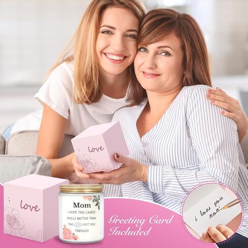 هدايا عيد الأم من إلينجان للأم من الابنة والابن، هدايا شموع مضحكة للأم من الأطفال، هدايا فريدة مع رائحة اللافندر للأم، هدايا عيد الحب لعيد الميلاد للأم (7 أونصة) in Kuwait
