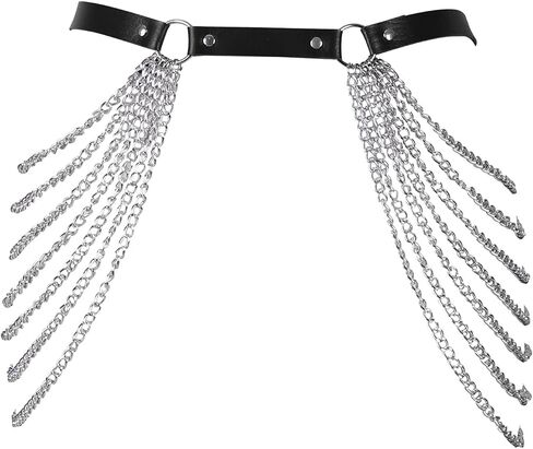 Women's Leather Body Harness Leg Strap c Garter Lingerie Punk Waist Belt Stretchy Fabric Festival Rave in Kuwait