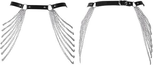 Women's Leather Body Harness Leg Strap c Garter Lingerie Punk Waist Belt Stretchy Fabric Festival Rave in Kuwait