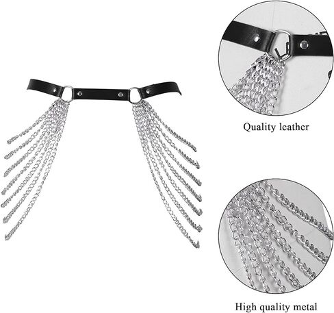 Women's Leather Body Harness Leg Strap c Garter Lingerie Punk Waist Belt Stretchy Fabric Festival Rave in Kuwait