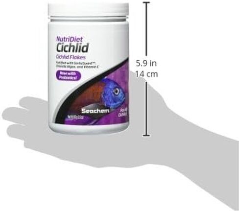 Seachem NutriDiet Cichlid Fish Flakes - Probiotic Formula with GarlicGuard 100g , 3.52 Ounce (Pack of 1) in Saudi Arabia