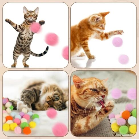 WENDORA Cat Fetch Toy Gun Shooter, Plush Ball Shooting Gun with 20Pcs Pom Pom Balls, Toys Interactive for Indoor Cats, Cat Toy Ball Launcher Gun in Saudi Arabia