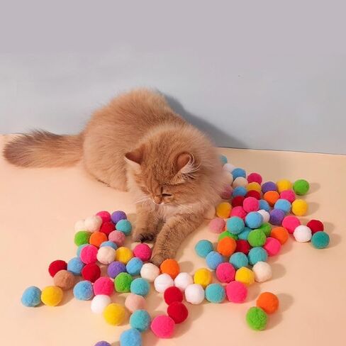 WENDORA Cat Fetch Toy Gun Shooter, Plush Ball Shooting Gun with 20Pcs Pom Pom Balls, Toys Interactive for Indoor Cats, Cat Toy Ball Launcher Gun in Saudi Arabia