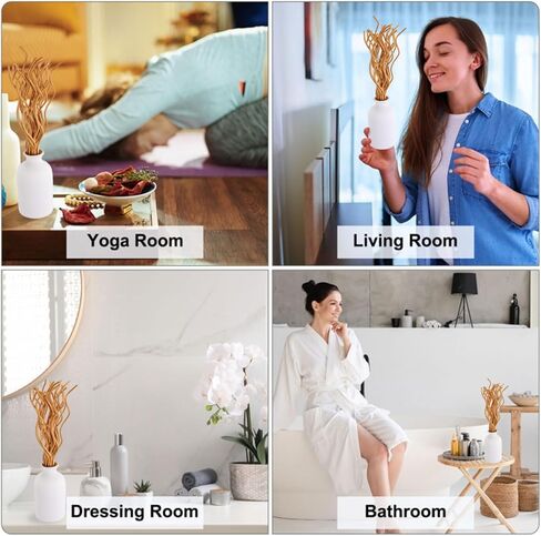 PATIKIL 28CM/11Inch Rattan Reed Diffuser Sticks, 50 Pcs Rattan Wavy Refill Stick Aroma Fragrance Replacement for Home Hotel Office Party Wedding, Black in Saudi Arabia