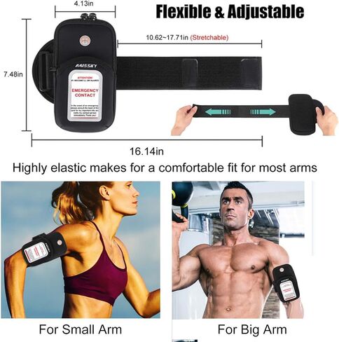 Cell Phone Armband Pouch Running Armband Case for iPhone 15 14 13 12 11 Pro Max XS XR X 8 7 Plus Samsung S22 S21 up to 6.9", Running Phone Holder Sports Arm Bands for Walking Gym Exercise Fitness in Saudi Arabia
