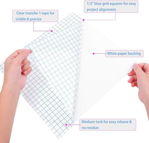 selizo Transfer Tape for Vinyl, 20 Pack Vinyl Transfer Tape Clear Contact Paper for Cricut Vinyl Craft in Saudi Arabia