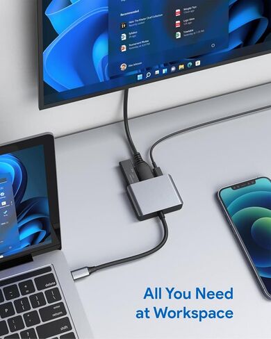 محول USB C إلى HDMI، محول Vilcome Type-C إلى 4K HDMI متعدد المنافذ مع منفذ شحن سريع USB C ومنفذ USB 3.0، محول USB C لأجهزة MacBook Pro/iPad Pro/Air 2021 2020 2019، Galaxy S20، Dell XPS 13/15 in Kuwait