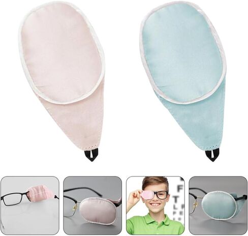 Tofficu 2pcs Glasses Silk Eye Patch Eye Glass Cover Single Eye Patches Amblyopia Correcting Eye Covers Lazy Eye Patches for Adults Kids Eyeglass Supplies L in Saudi Arabia