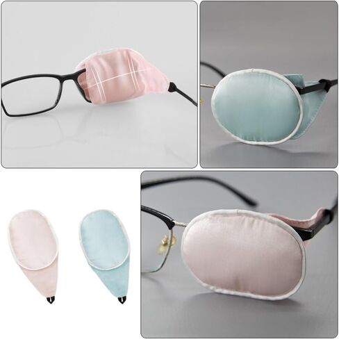 Tofficu 2pcs Glasses Silk Eye Patch Eye Glass Cover Single Eye Patches Amblyopia Correcting Eye Covers Lazy Eye Patches for Adults Kids Eyeglass Supplies L in Saudi Arabia