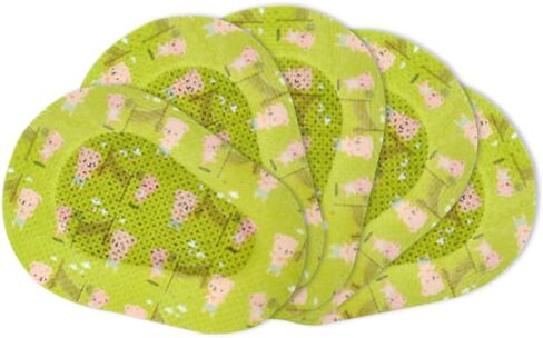 AndicAge Cute Adhesive Eye Patches for Kids Girls Boys, 60 Pack Gentle Removal Eyepatch Disposable Eye Patch Pad for Amblyopia, Lazy Eye,Green in Saudi Arabia