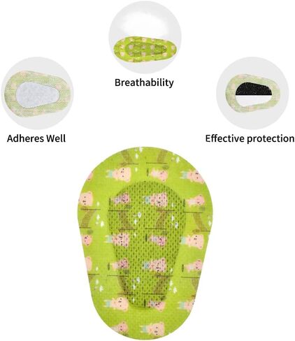 AndicAge Cute Adhesive Eye Patches for Kids Girls Boys, 60 Pack Gentle Removal Eyepatch Disposable Eye Patch Pad for Amblyopia, Lazy Eye,Green in Saudi Arabia