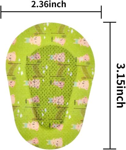 AndicAge Cute Adhesive Eye Patches for Kids Girls Boys, 60 Pack Gentle Removal Eyepatch Disposable Eye Patch Pad for Amblyopia, Lazy Eye,Green in Saudi Arabia