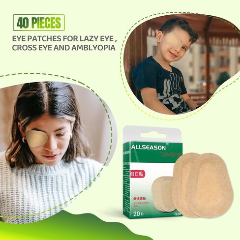 Eye Patches Kids 40 PCS Adhesive Eye Bandages for Children, Adults Beige Skin Style for Amblyopia and Cross Eye in Saudi Arabia