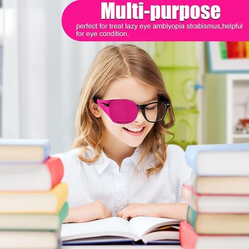 6pcs Glasses Eye Patch, Reusable Non-Woven Eye Patches for Adults Kids Lazy Eye Amblyopia Strabismus (Pink) in Saudi Arabia