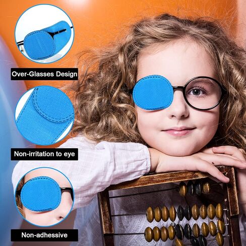6pcs Glasses Eye Patch, Reusable Non-Woven Eye Patches for Adults Kids Lazy Eye Amblyopia Strabismus (Pink) in Saudi Arabia