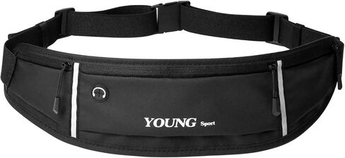 Fanny Pack for Women Men Water Resistant Reflective Slim Running Belt Waist Pack Bag for Hiking Fitness Cycling Workout Gym,Casual Hands-Free Wallets Waist Pack Phone Bag Carrying All Phones (black) in Saudi Arabia