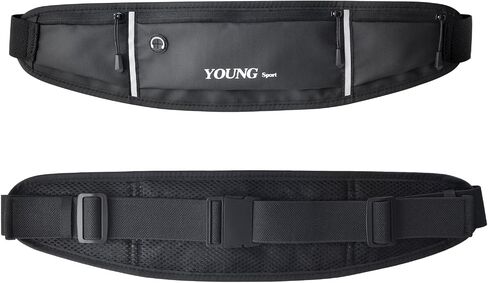 Fanny Pack for Women Men Water Resistant Reflective Slim Running Belt Waist Pack Bag for Hiking Fitness Cycling Workout Gym,Casual Hands-Free Wallets Waist Pack Phone Bag Carrying All Phones (black) in Saudi Arabia